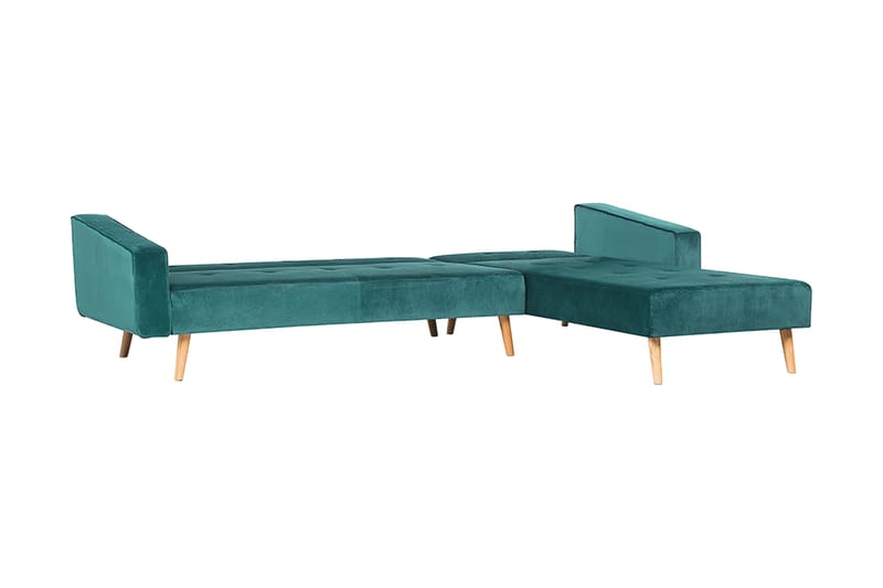 Arrika hjørnesofa venstre velour - Grøn - Møbler - Sofaer - Sofa med chaiselong - 4 personers sofa med chaiselong