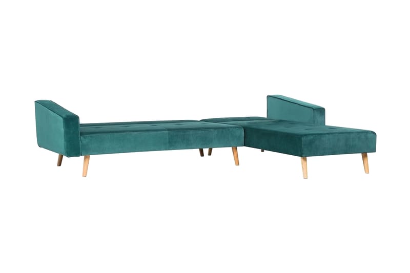 Arrika hjørnesofa venstre velour - Grøn - Møbler - Sofaer - Sofa med chaiselong - 4 personers sofa med chaiselong