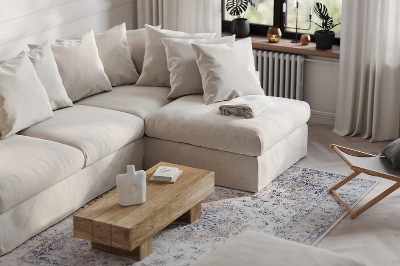 Menard 4-personers Sofa med Chaiselong Højre Vaskbart & aftageligt betræk - Beige - Møbler - Sofaer - Sofa med chaiselong - 4 personers sofa med chaiselong