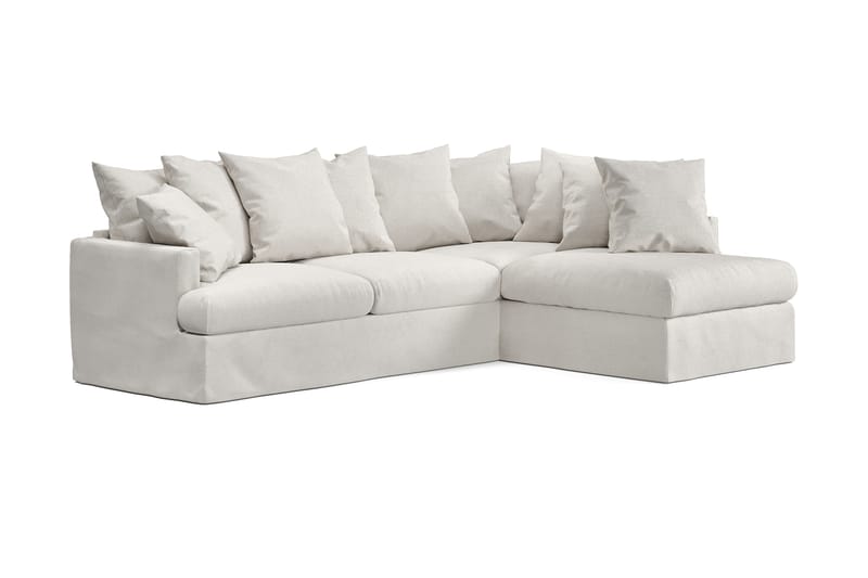 Menard 4-personers Sofa med Chaiselong Højre Vaskbart & aftageligt betræk - Beige - Møbler - Sofaer - Sofa med chaiselong - 4 personers sofa med chaiselong