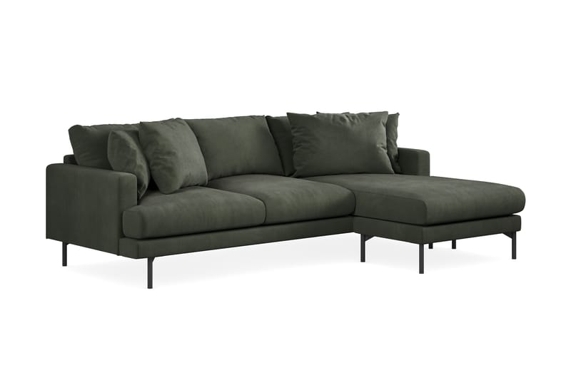 Menard 4-pers Chaiselongsofa - Mørkegrøn - Møbler - Sofaer - Sofa med chaiselong - 4 personers sofa med chaiselong