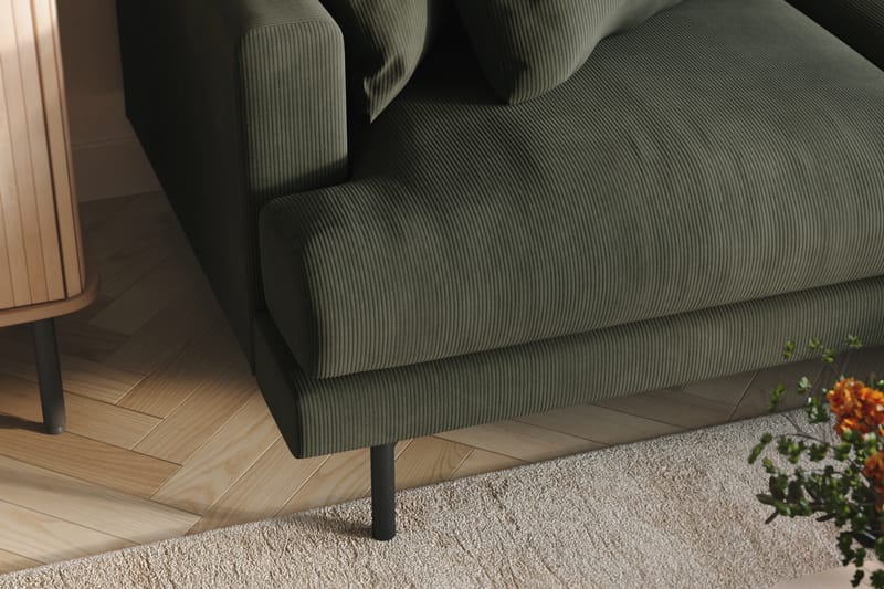 Menard 4-pers Chaiselongsofa - Mørkegrøn - Møbler - Sofaer - Sofa med chaiselong - 4 personers sofa med chaiselong