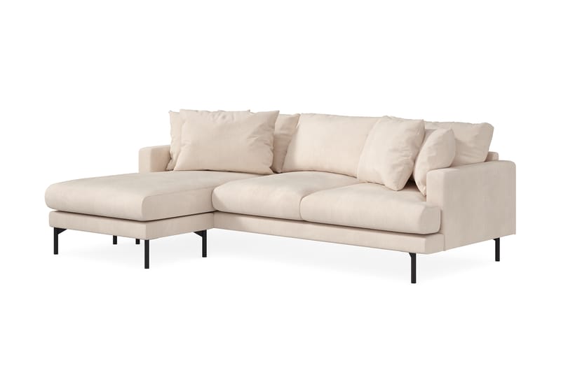 Menard Dyb 4-personers Manchester Divansofa 250 cm - Beige - Møbler - Sofaer - Sofa med chaiselong - 4 personers sofa med chaiselong