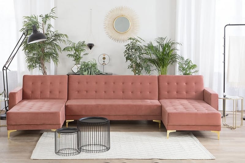 Aberdeen sovesofa 348 cm - Lyserød - Møbler - Sofaer - Sofa med chaiselong