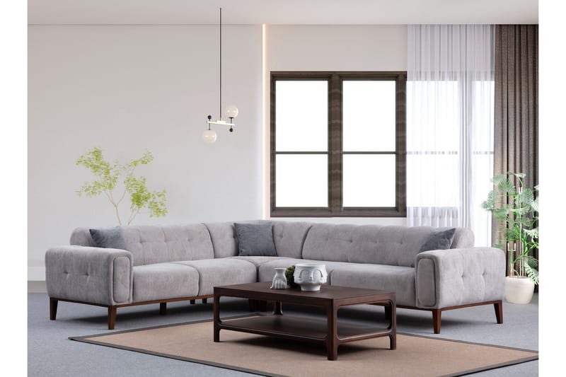 Adelphe 4-personers Sofa med Chaiselong - Lysegrå - Møbler - Sofaer - Sofa med chaiselong