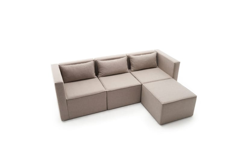 Albania Lina Modulsofa med Chaiselong - Cremehvid - Sofa med chaiselong - 4 personers sofa med chaiselong