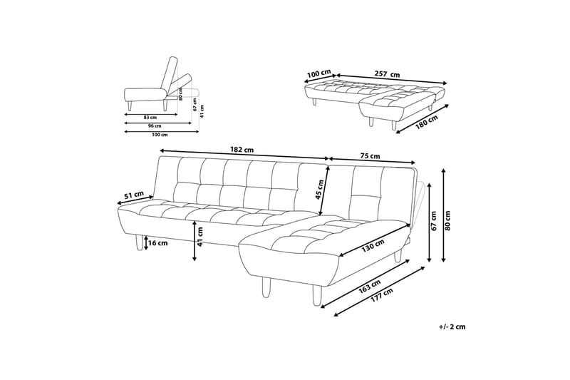 Alsten sofa 182 cm - Beige - Møbler - Sofaer - Sofa med chaiselong