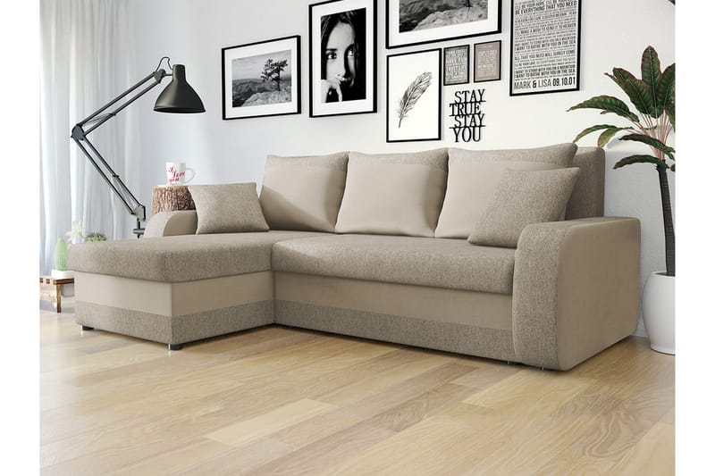 Alvared Sofa med Divan 3-seter - Beige - Møbler - Sofaer - Sofa med chaiselong