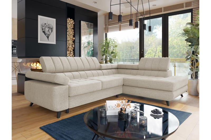 Amshyttan Sofa med Chaiselong 3-personers - Beige - Møbler - Sofaer - Sofa med chaiselong