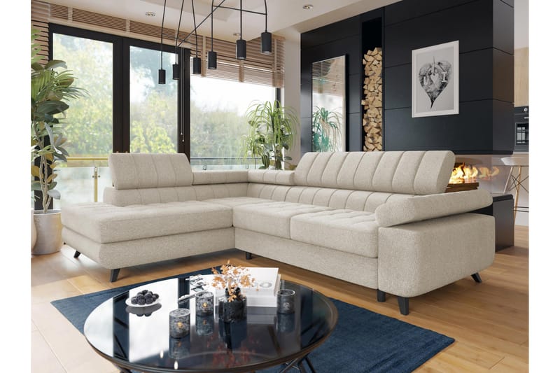 Amshyttan Sofa med Chaiselong 3-personers - Beige - Møbler - Sofaer - Sofa med chaiselong