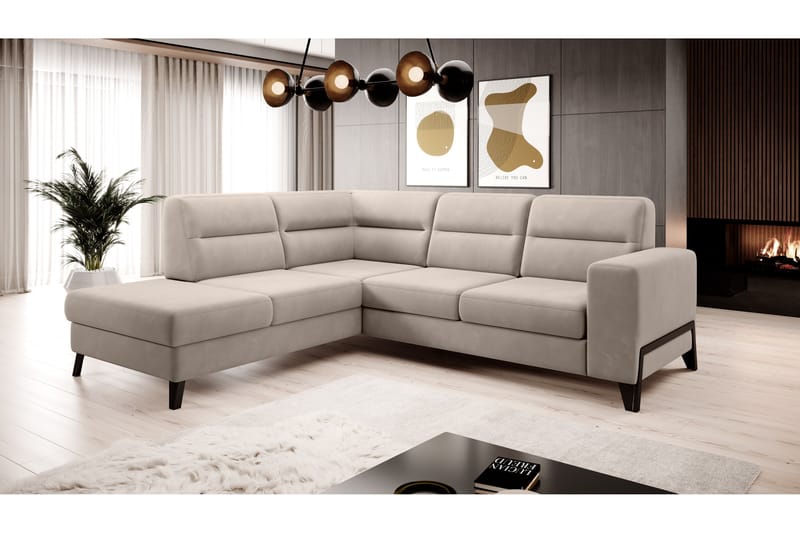 Anglika Sofa m. Chaiselong 4-Pers. - Beige - Møbler - Sofaer - Sofa med chaiselong