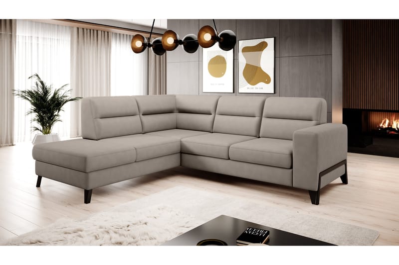 Anglika Sofa m. Chaiselong 4-Pers. - Beige - Møbler - Sofaer - Sofa med chaiselong