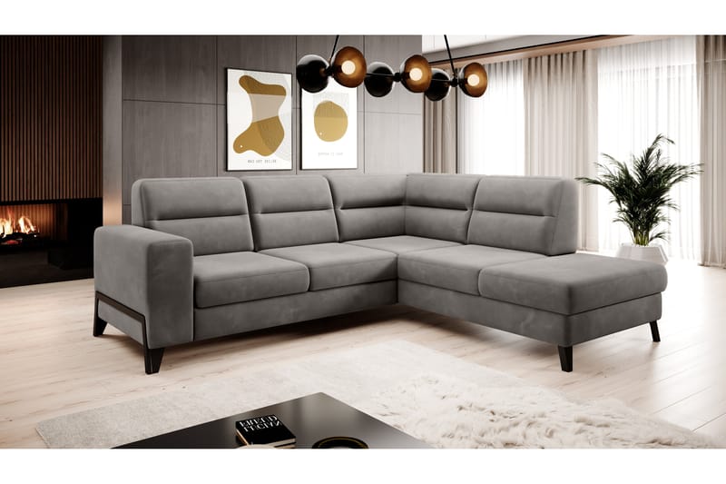 Anglika Sofa m. Chaiselong 4-Pers. - Grå - Møbler - Sofaer - Sofa med chaiselong