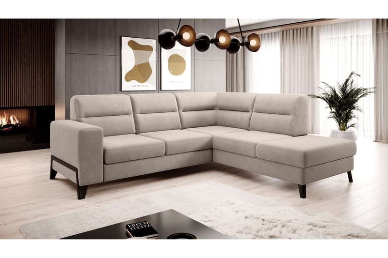 Anglika Sofa m. Chaiselong 4-Pers. - Beige - Møbler - Sofaer - Sofa med chaiselong