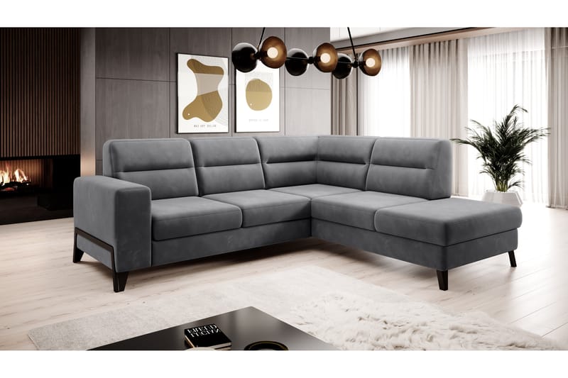 Anglika Sofa m. Chaiselong 4-Pers. - Grå - Møbler - Sofaer - Sofa med chaiselong