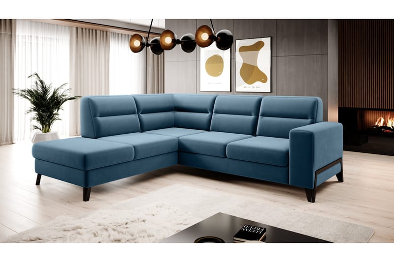 Anglika Sofa m. Chaiselong 4-Pers. - Blå - Møbler - Sofaer - Sofa med chaiselong