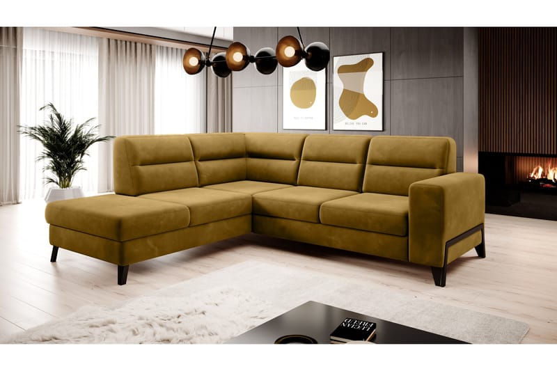 Anglika Sofa m. Chaiselong 4-Pers. - Gul - Møbler - Sofaer - Sofa med chaiselong