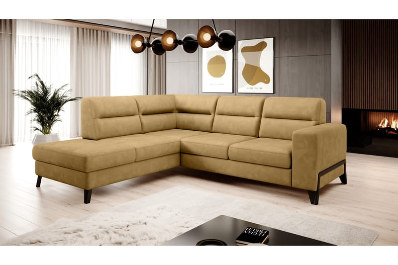 Anglika Sofa m. Chaiselong 4-Pers. - Gul - Møbler - Sofaer - Sofa med chaiselong