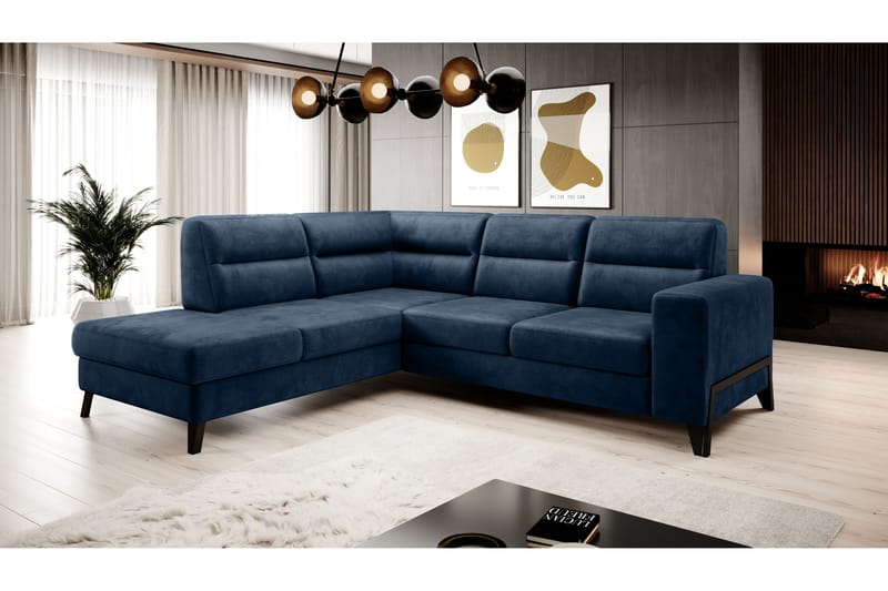 Anglika Sofa m. Chaiselong 4-Pers. - Blå - Møbler - Sofaer - Sofa med chaiselong