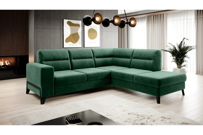 Anglika Sofa m. Chaiselong 4-Pers. - Grøn - Møbler - Sofaer - Sofa med chaiselong