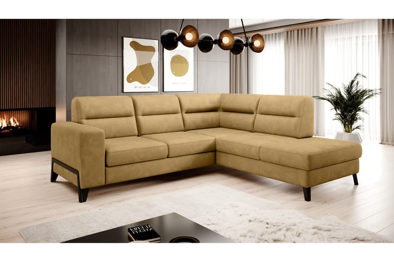 Anglika Sofa m. Chaiselong 4-Pers. - Gul - Møbler - Sofaer - Sofa med chaiselong