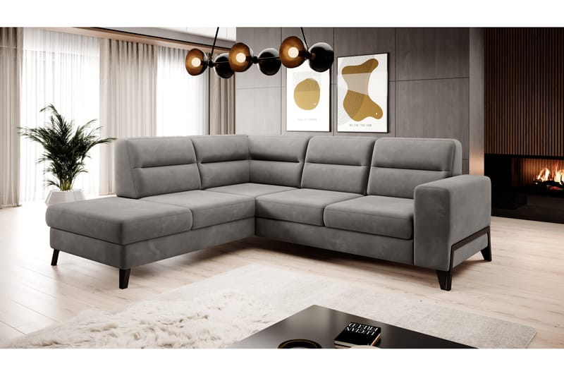 Anglika Sofa m. Chaiselong 4-Pers. - Grå - Møbler - Sofaer - Sofa med chaiselong