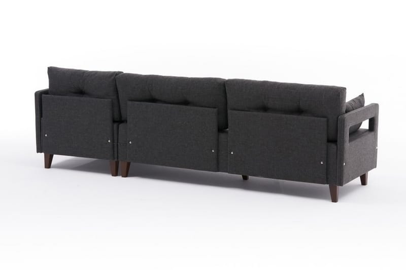 Angola Sofa m. Chaiselong 4-Pers. - Antracit - Møbler - Sofaer - Sofa med chaiselong