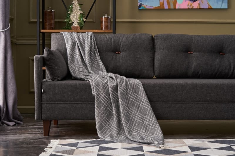 Angola Sofa m. Chaiselong 4-Pers. - Antracit - Møbler - Sofaer - Sofa med chaiselong