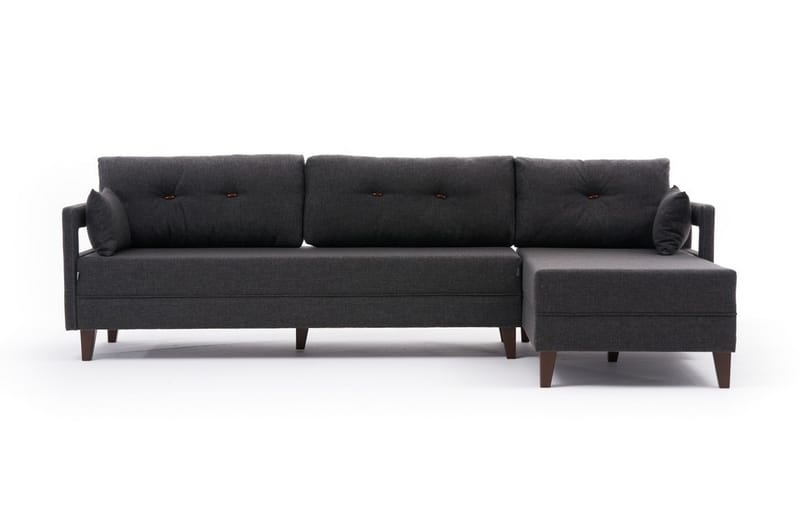 Angola Sofa m. Chaiselong 4-Pers. - Antracit - Møbler - Sofaer - Sofa med chaiselong