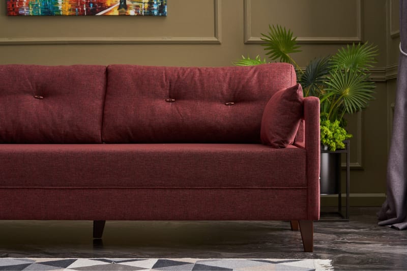 Angola Sofa m. Chaiselong 4-Pers. - Rød - Møbler - Sofaer - Sofa med chaiselong