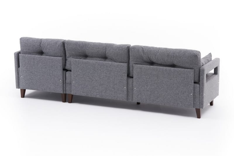 Angola Sofa m. Chaiselong 4-Pers. - Grå - Møbler - Sofaer - Sofa med chaiselong