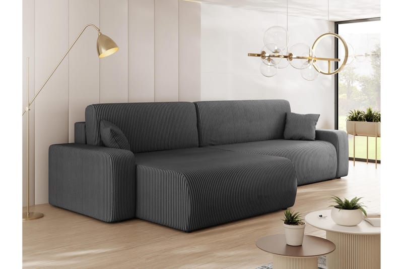 Barile Sofa med Divan 3-personers - Mørk grå - Møbler - Sofaer - Sofa med chaiselong