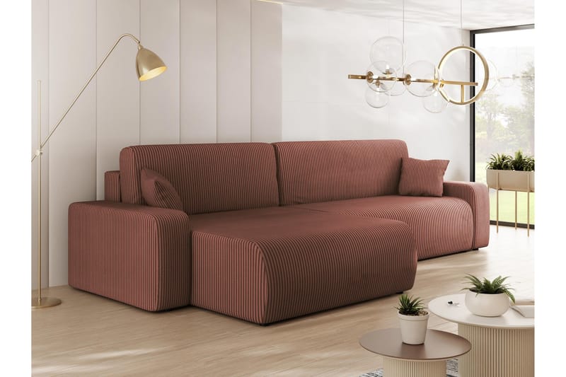 Barile Sofa med Divan 3-personers - Rosa - Møbler - Sofaer - Sofa med chaiselong