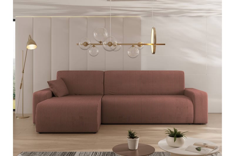 Barile Sofa med Divan 3-personers - Rosa - Møbler - Sofaer - Sofa med chaiselong