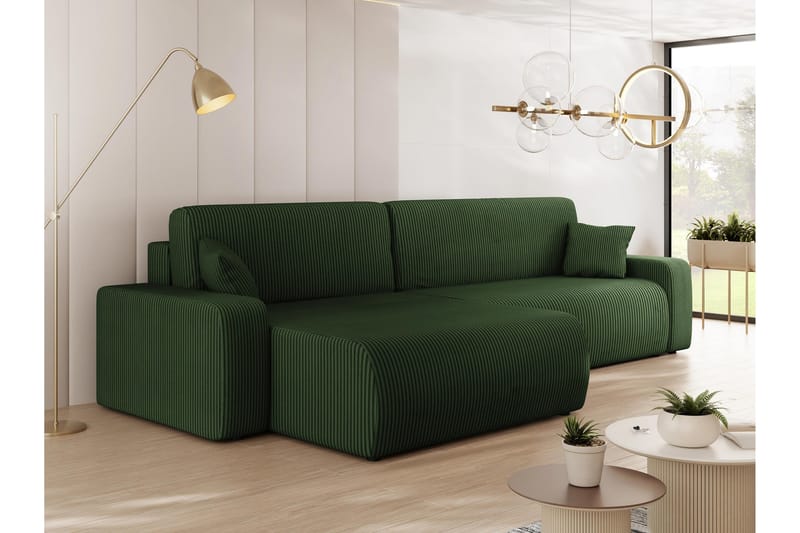 Barile Sofa med Divan 3-personers - Grøn - Møbler - Sofaer - Sofa med chaiselong