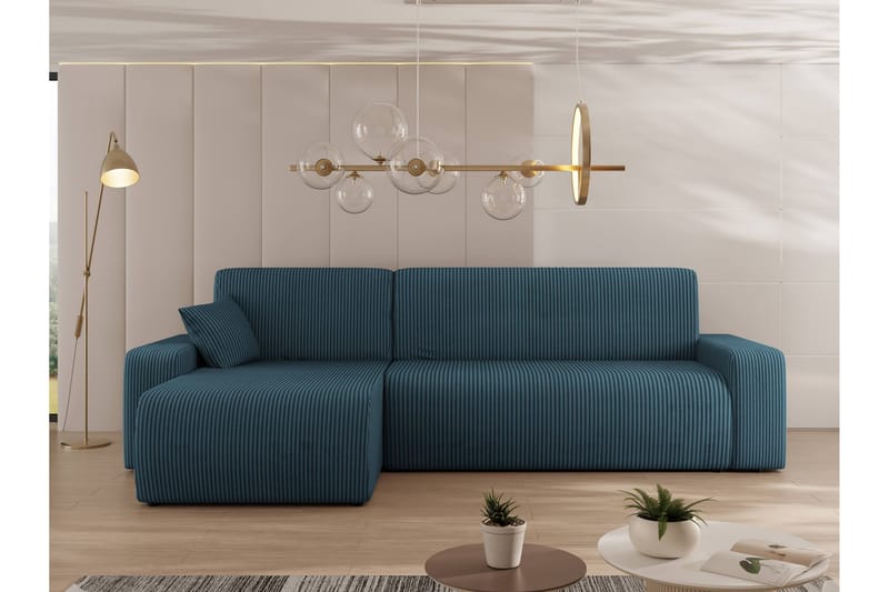 Barile Sofa med Divan 3-personers - Blå - Møbler - Sofaer - Sofa med chaiselong