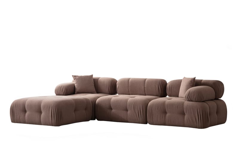 Bengul Boblende Divansofa 3-sæders 315 cm - Brun - Møbler - Sofaer - Sofa med chaiselong