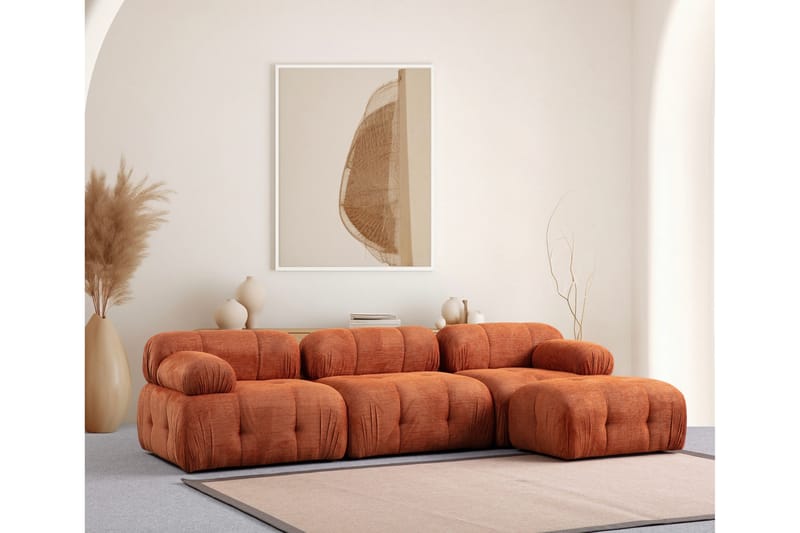 Bengul Sofa med Chaiselong 3-personers - Orange - Møbler - Sofaer - Sofa med chaiselong