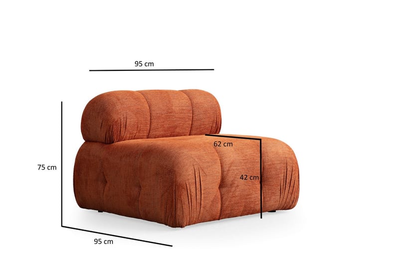 Bengul Sofa med Chaiselong 3-personers - Orange - Møbler - Sofaer - Sofa med chaiselong