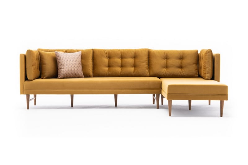 Bosnia Sofa m. Chaiselong 4-Pers. - Guld - Møbler - Sofaer - Sofa med chaiselong