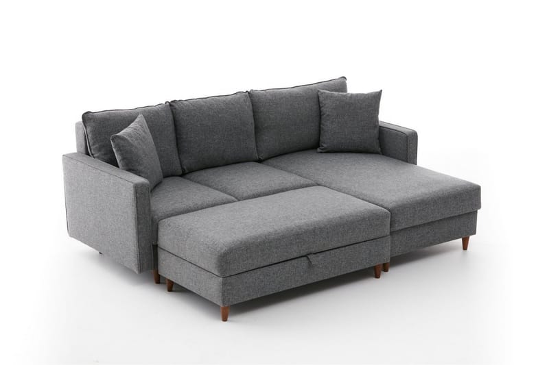 Braneles Sofa med Chaiselong 4-personers - Grå - Møbler - Sofaer - Sofa med chaiselong