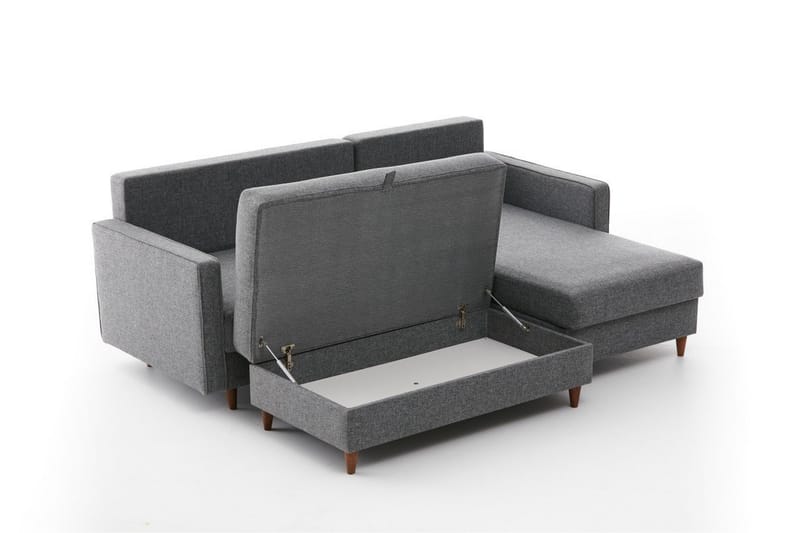 Braneles Sofa med Chaiselong 4-personers - Grå - Møbler - Sofaer - Sofa med chaiselong