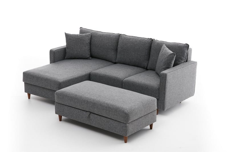 Braneles Sofa med Chaiselong 4-personers - Grå - Møbler - Sofaer - Sofa med chaiselong