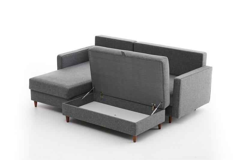 Braneles Sofa med Chaiselong 4-personers - Grå - Møbler - Sofaer - Sofa med chaiselong