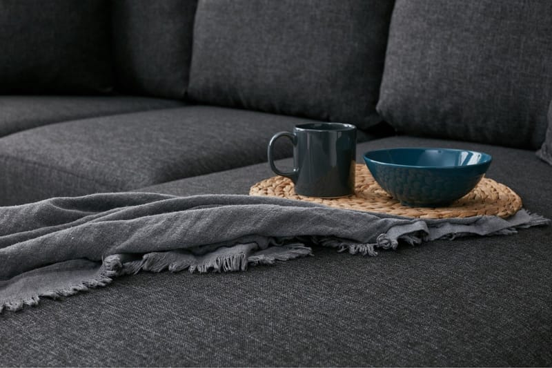 Braneles Sofa med Chaiselong 4-personers - Antracit - Møbler - Sofaer - Sofa med chaiselong