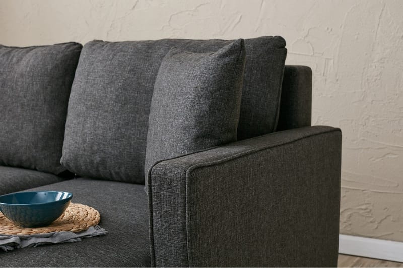 Braneles Sofa med Chaiselong 4-personers - Antracit - Møbler - Sofaer - Sofa med chaiselong