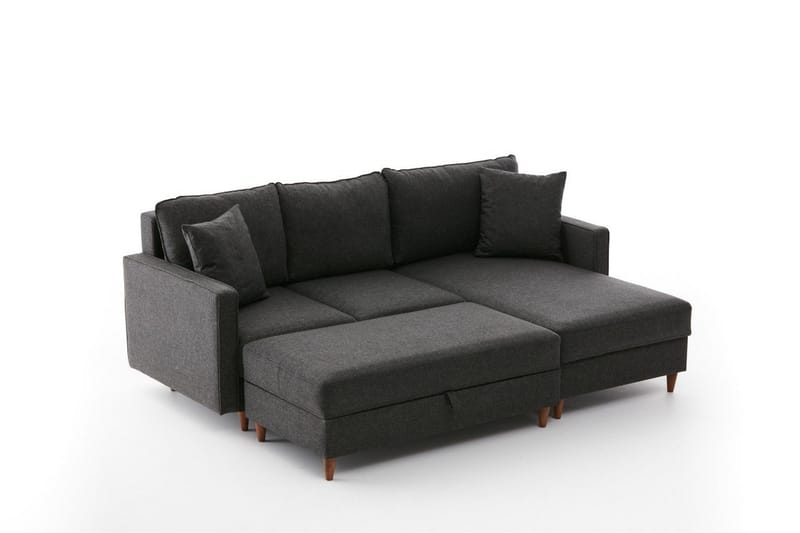 Braneles Sofa med Chaiselong 4-personers - Antracit - Møbler - Sofaer - Sofa med chaiselong