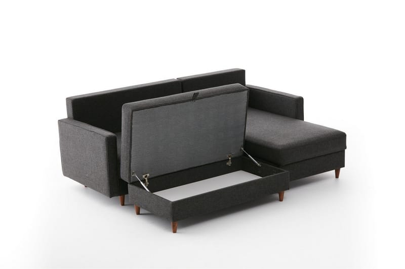 Braneles Sofa med Chaiselong 4-personers - Antracit - Møbler - Sofaer - Sofa med chaiselong