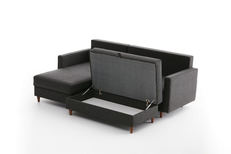 Braneles Sofa med Chaiselong 4-personers - Antracit - Møbler - Sofaer - Sofa med chaiselong