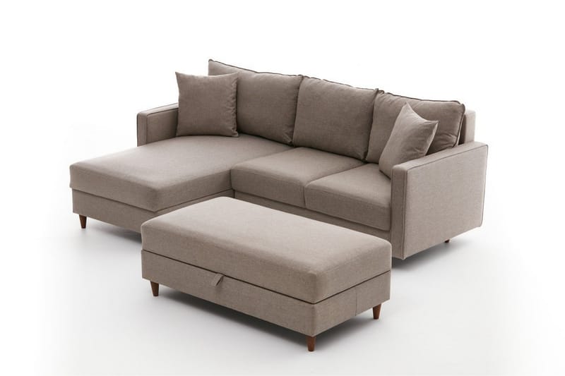 Braneles Sofa med Chaiselong 4-personers - Beige - Møbler - Sofaer - Sofa med chaiselong